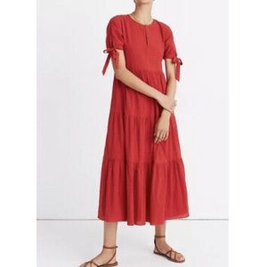 Madewell Tiered Red Dress